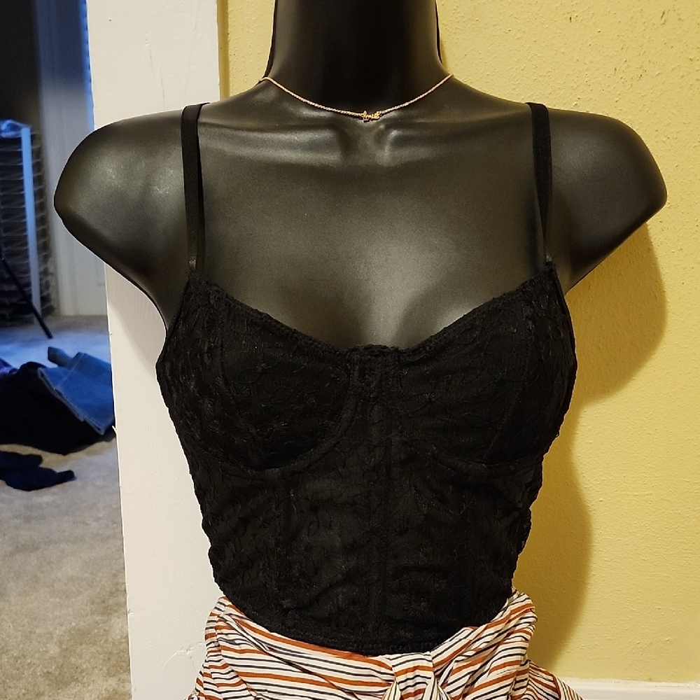 Black Lace Corset Top